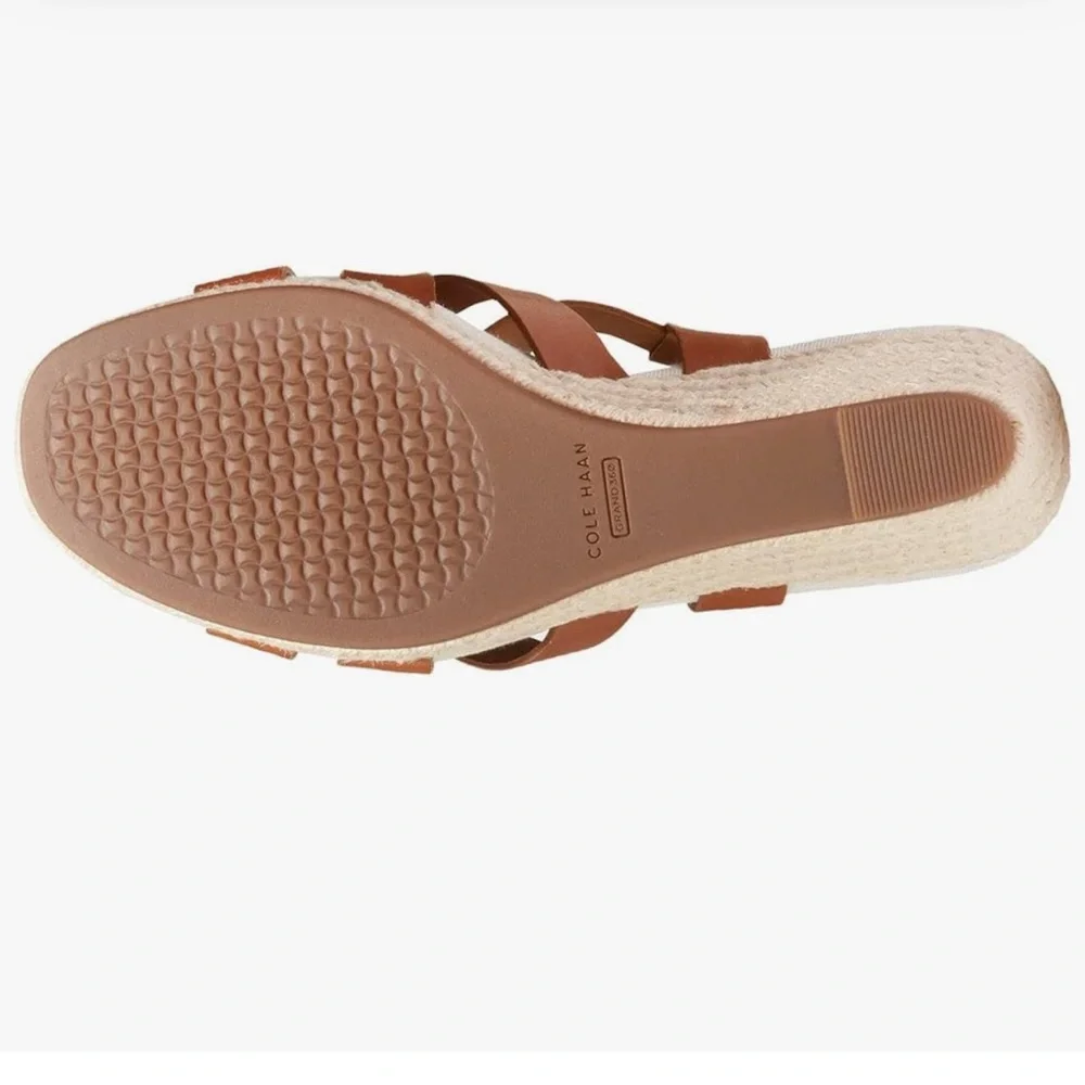 Brand New Cole Haan Crystal‎ Wedge Sandal in Honey Jute Size 8B